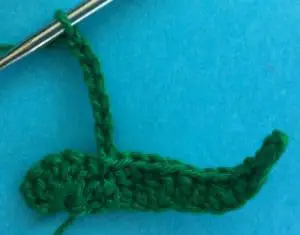 Crochet rosebud chain for section two sepal