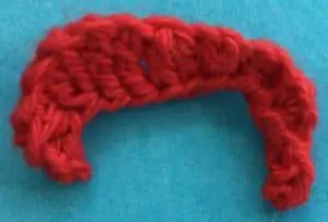 Crochet rosebud front petal lip