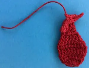 Crochet rosebud right petal with lip