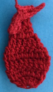 Crochet rosebud right petal with lip