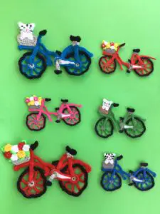 Finished bicycle crochet applique pattern group portrait