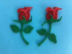 Finished crochet rosebud group landscape 1