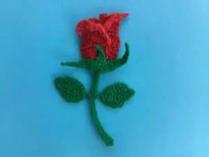 Finished rosebud crochet landscape