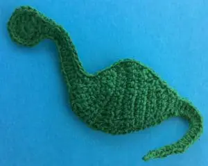 Crochet dinosaur body neatened
