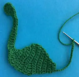 Crochet dinosaur chain for tail