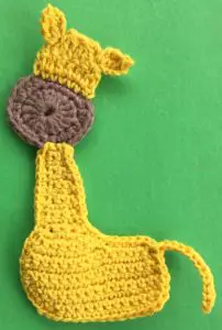 Crochet giraffe body neatened
