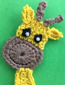 Crochet giraffe body with mouth