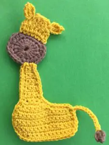 Crochet giraffe tip of tail
