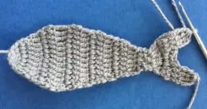 Crochet shark body with tail