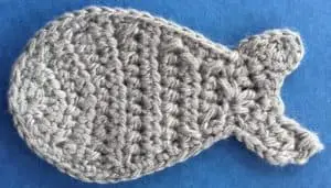 Crochet small shark body first tail neatened