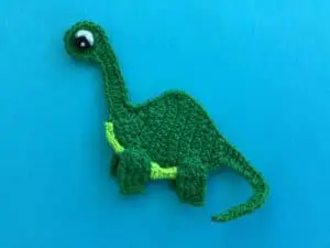 Finished crochet dinosaur landscape