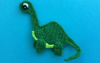 Finished crochet dinosaur landscape