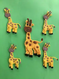 Finished giraffe crochet pattern group portrait