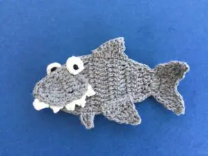 Finished crochet shark landscape