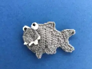 Finished small shark crochet applique pattern landscape