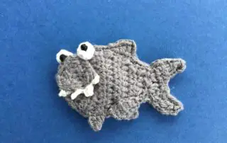 Finished crochet small shark landscape