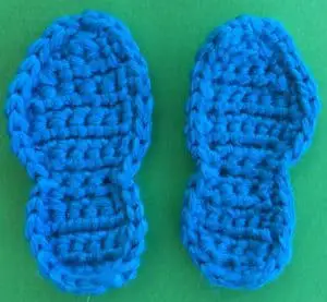Crochet flip flops soles neatened