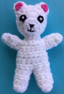 Crochet teddy for plane mobile bodies joined