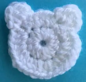 Crochet teddy for plane mobile head with ears
