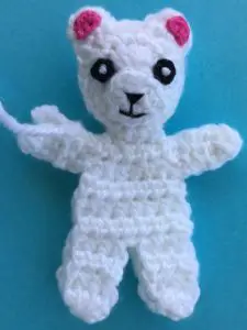Crochet teddy for plane mobile head with filling