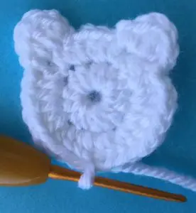 Crochet teddy for plane mobile joining for body