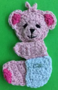 Crochet baby teddy bear body with arm