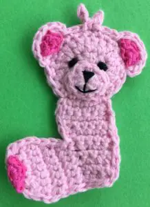 Crochet baby teddy bear body with eyes