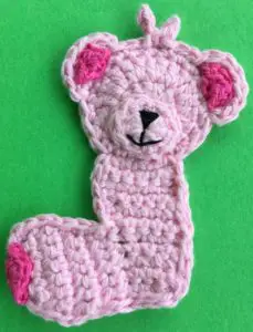 Crochet baby teddy bear body with foot