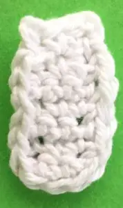 Crochet baby teddy bear bottle bottom neatened