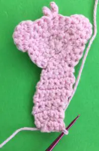 Crochet baby teddy bear joining for leg wrong side