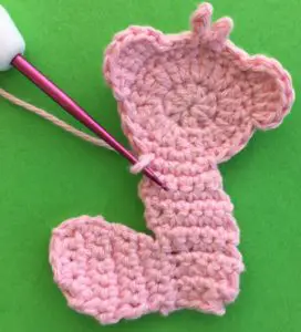 Crochet baby teddy bear joining for neatening row