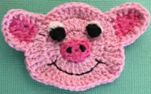 Crochet pig face with mouth