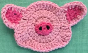 Crochet pig face with nose