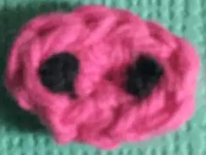 Crochet pig finished nose