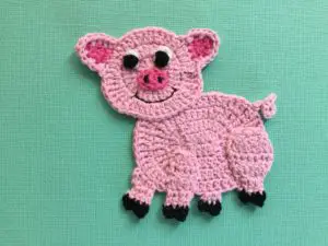 Finished crochet pig