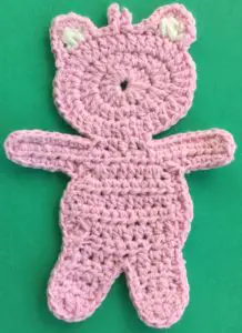 Crochet child teddy bear body neatened