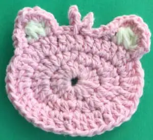 Crochet child teddy bear head with ears