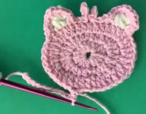 Crochet child teddy bear joining for neck