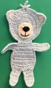 Crochet teddy bear applique head with muzzle