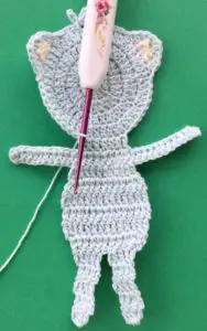 Crochet teddy bear applique joining for neatening row