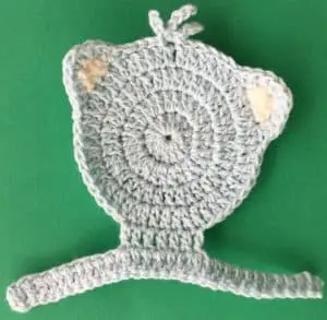 Crochet teddy bear applique neck and arms