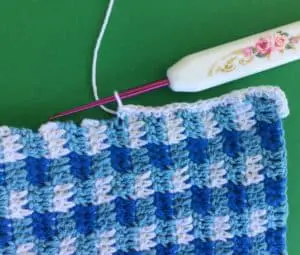 Crochet teddy bears picnic blanket applique edging first corner