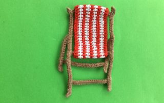 Finished crochet beach chair landscape