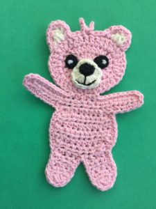 Finished crochet child teddy bear portrait
