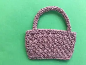 Finished crochet picnic basket landscape