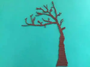 Finished crochet tree landscape