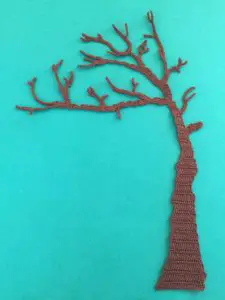 Finished crochet tree portrait