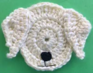 Crochet Labrador head head with nose and mouth
