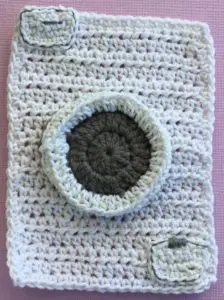 Crochet washing machine body with filter cover