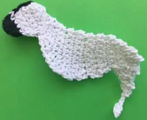 Crochet zebra body with back leg